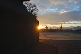 Grosse Schanze/Sonnenaufgang im Winter/Stadt Bern